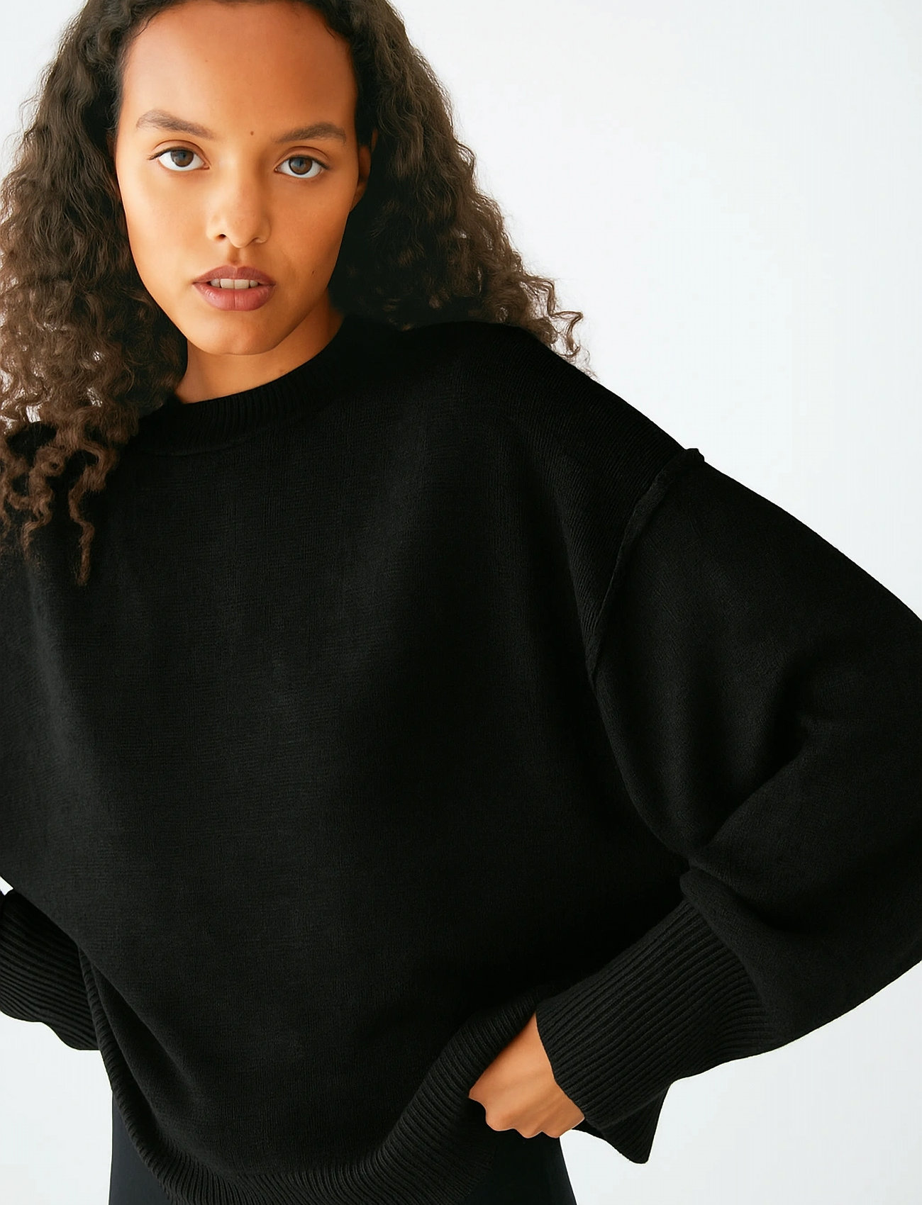 Movesgood Clara Boxy Sweater, S, Black, Strik > Trøjer, Dame