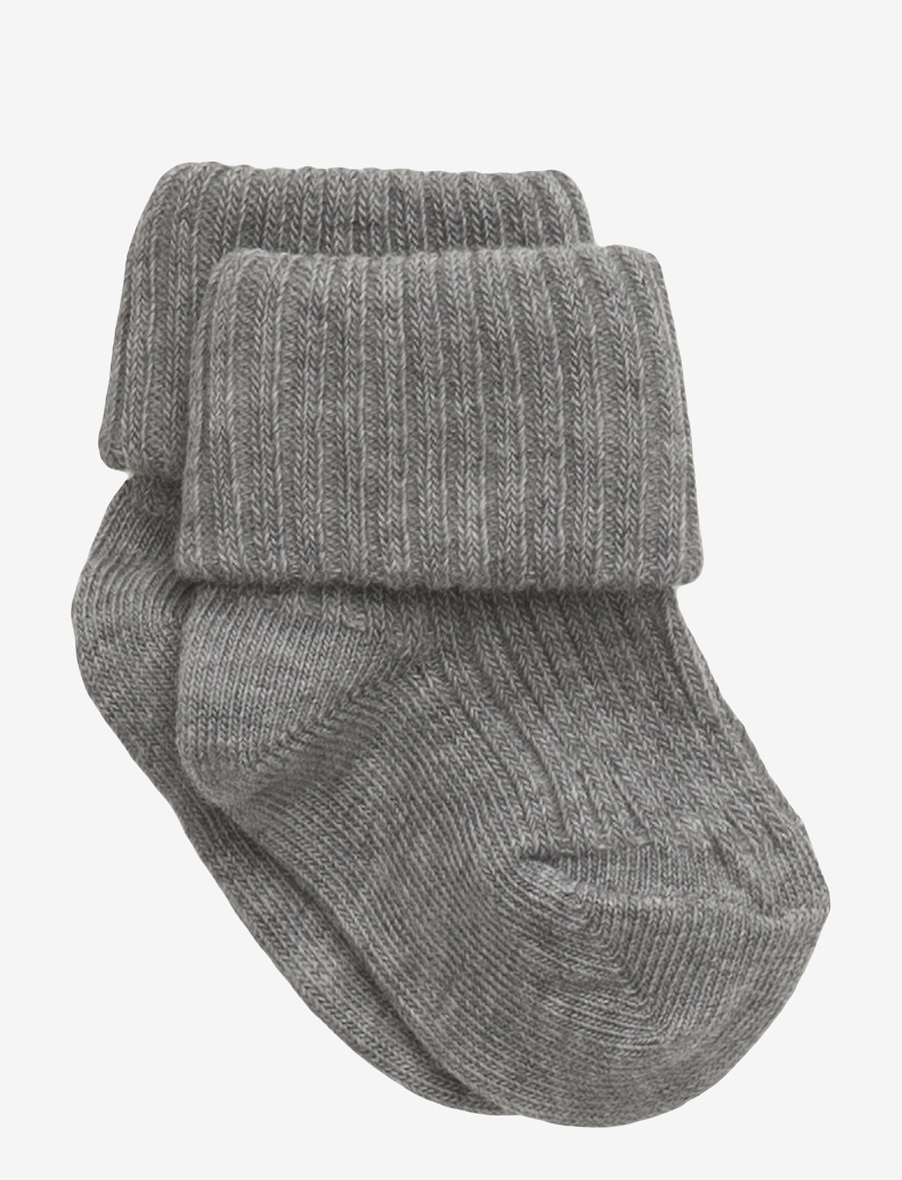 mp Denmark - Cotton rib baby socks - strümpfe - 491/grey marled - 0