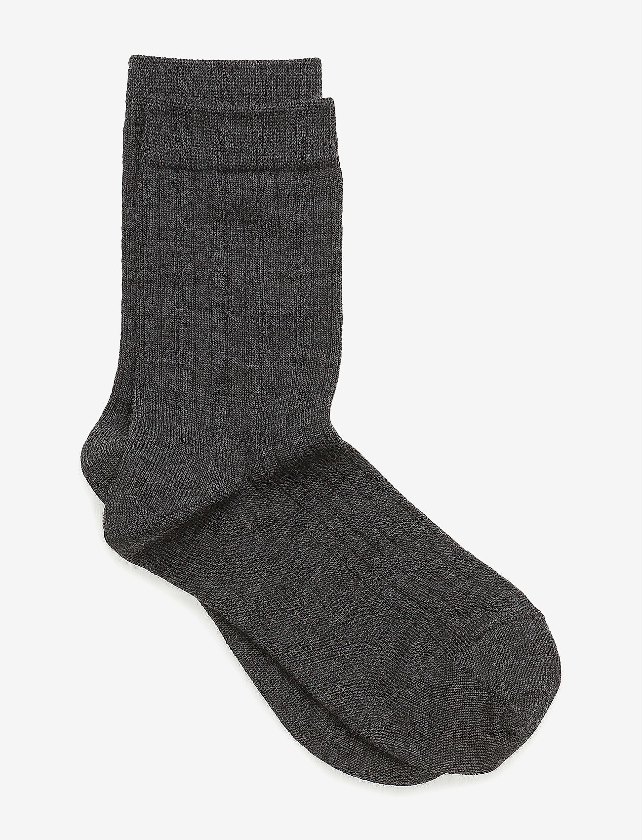 mp Denmark - Wool rib socks - 497/dark grey - 0