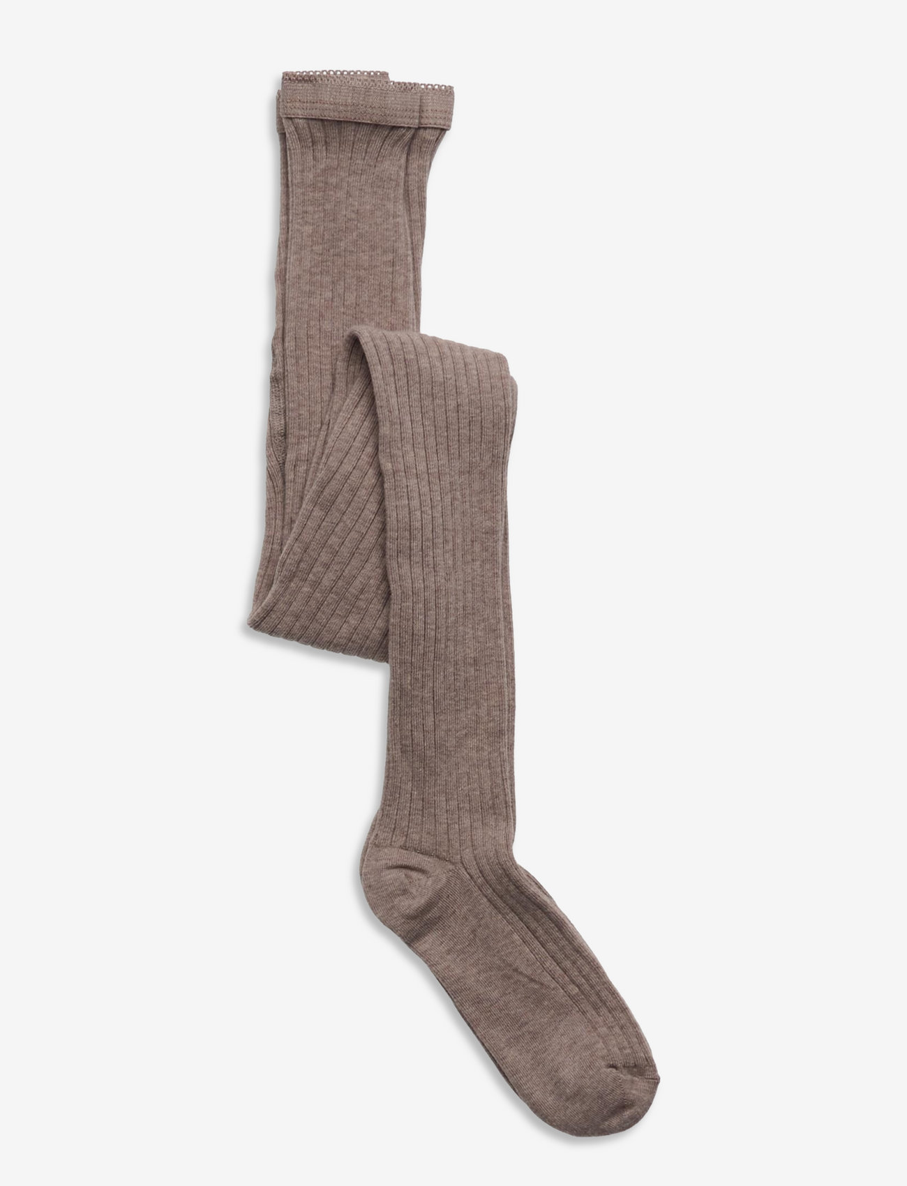 mp Denmark - Cotton rib tights - strømper & undertøj - light brown melange - 0