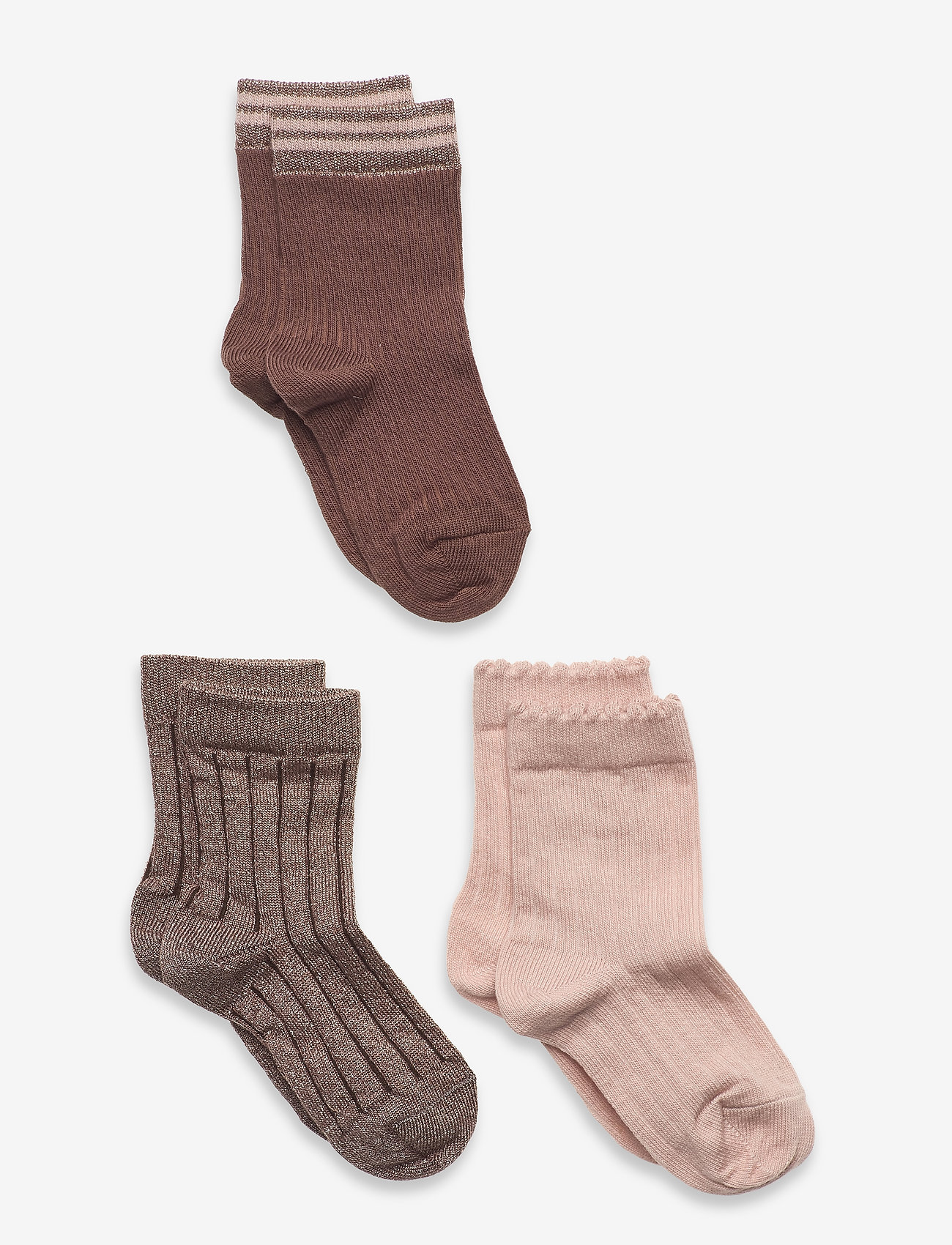 mp Denmark - Abby 3-pack socks - strümpfe - brown sien - 0