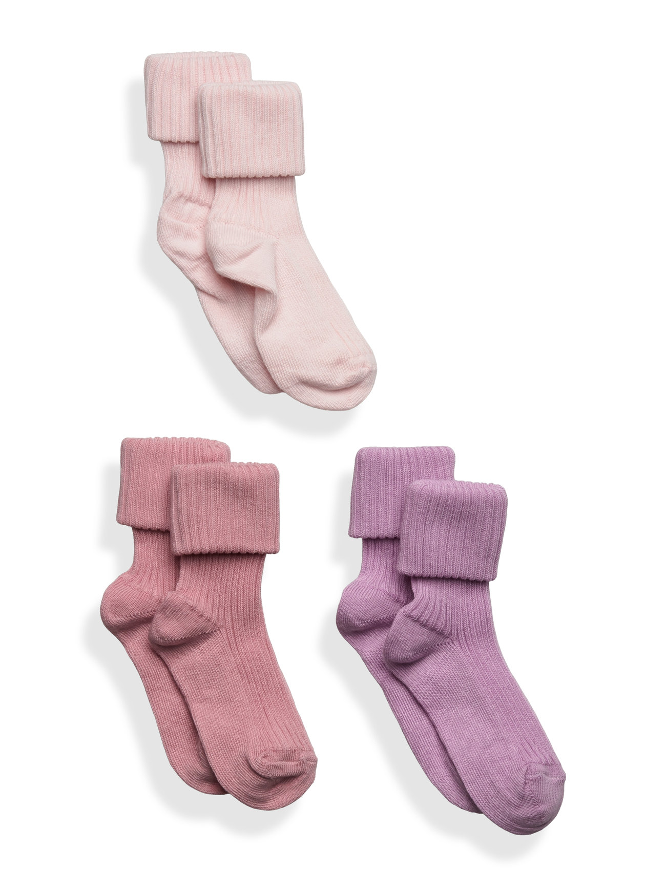 Mp Denmark Cotton Rib Baby Socks - 3-Pack Rosa