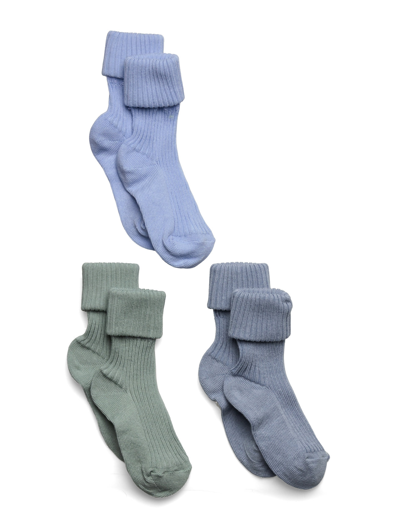 Mp Denmark Cotton Rib Baby Socks - 3-Pack Blå