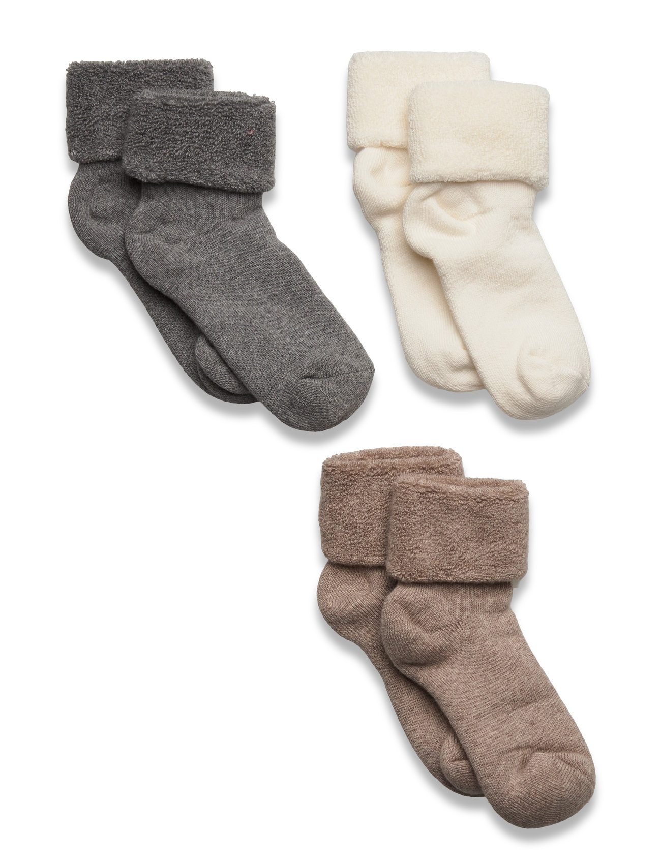 Mp Denmark Cotton Baby Socks - 3-Pack Beige