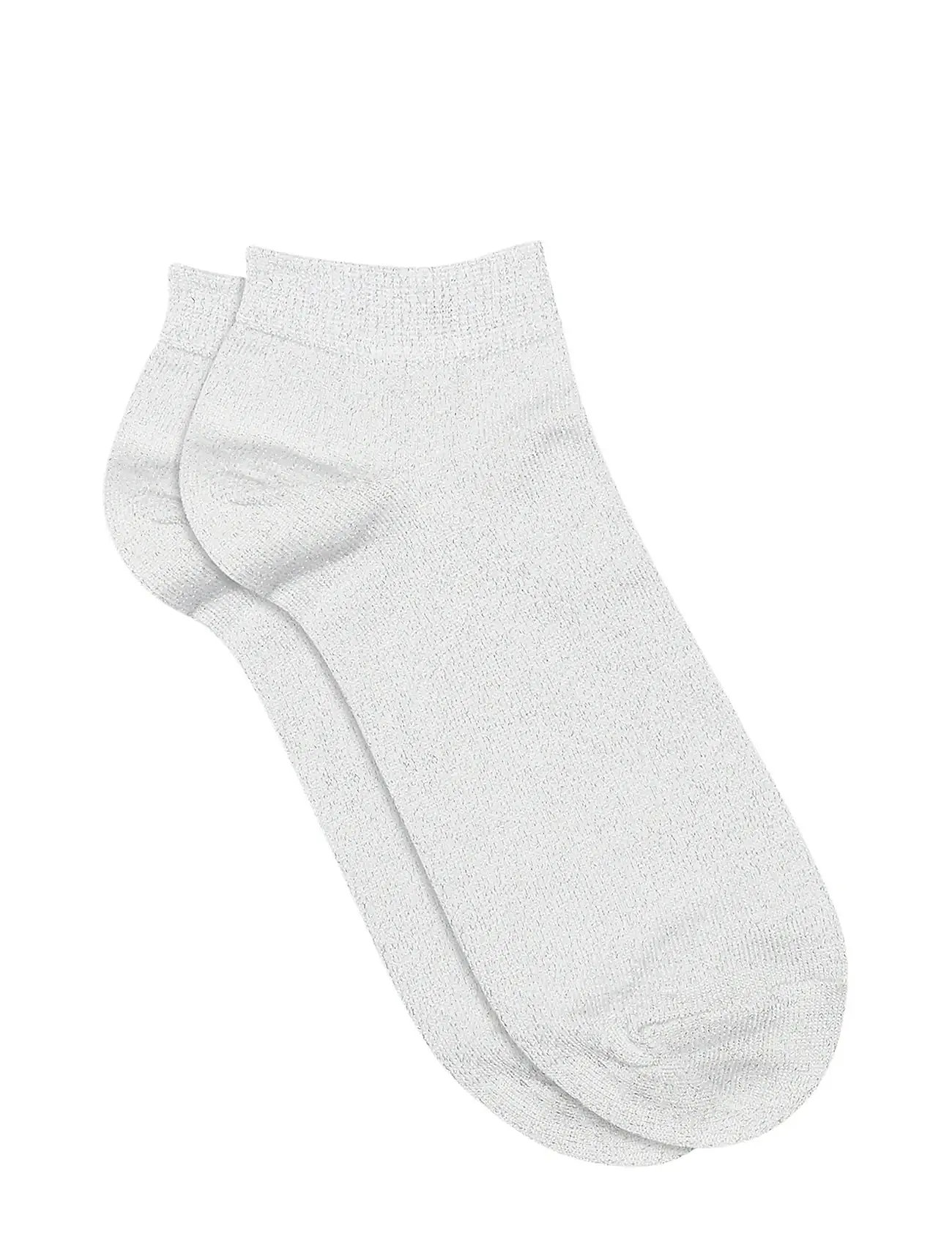 mp Denmark Zoe Glitter Sneaker Socks, 37/39, White, Sokker > Footies-Ankelsokker, Dame