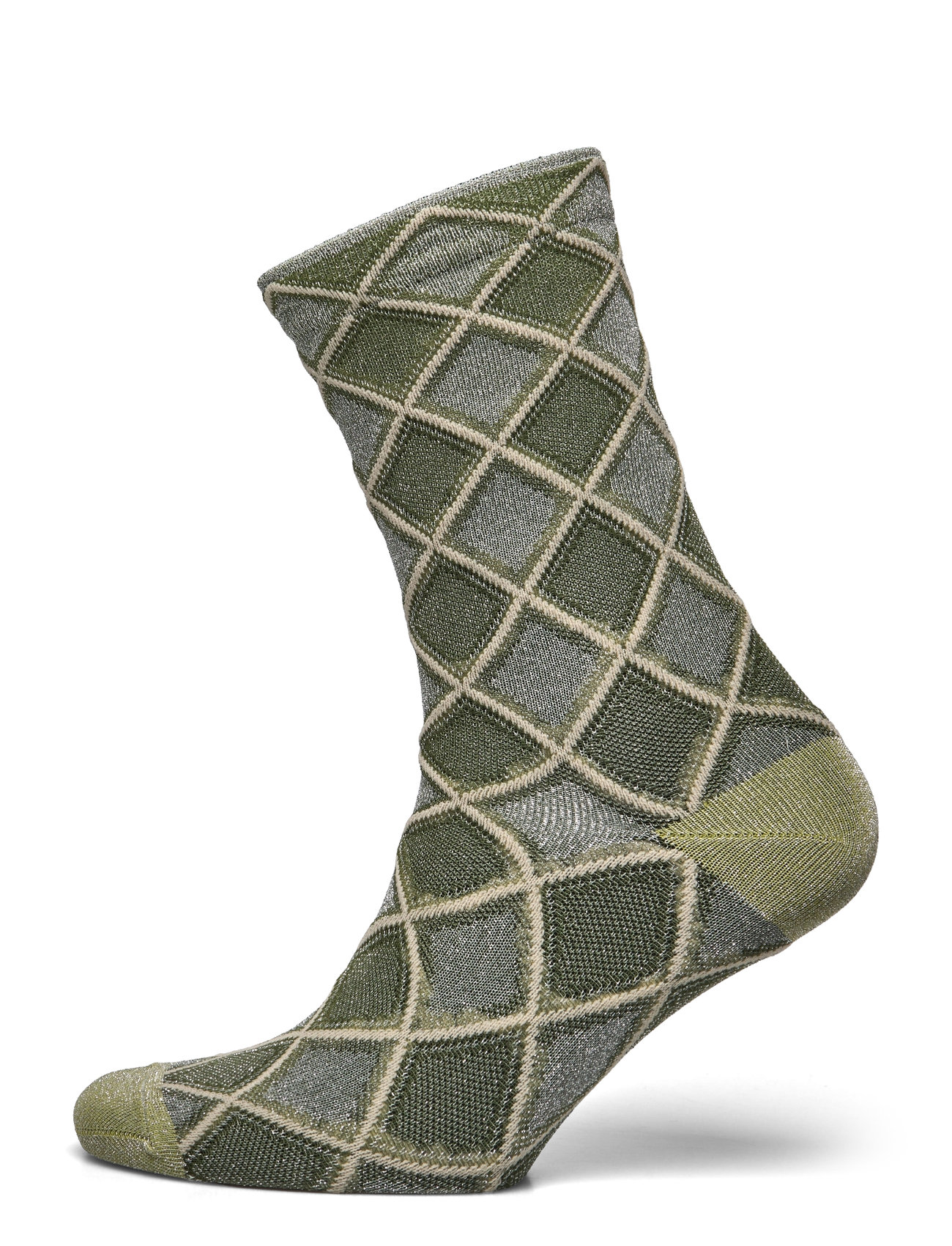 Alicia Glitter Socks Lingerie Socks Regular Socks Khaki Green Mp Denmark