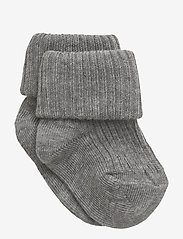Cotton rib baby socks - 491/GREY MARLED