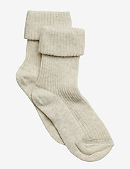 Cotton rib baby socks - CREME MARL