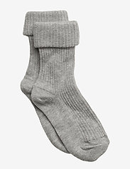 Cotton rib baby socks - GREY MARL.