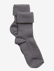 mp Denmark - Wool rib baby socks - strümpfe - grey marl. - 0