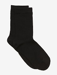 Wool rib socks - 8/BLACK