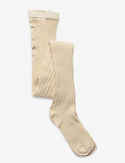 Cotton rib tights - BEIGE