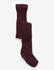 Cotton rib tights - GRAPE SKIN