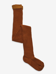 Cotton rib tights - RUST
