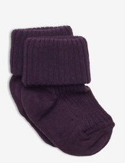 Cotton rib baby socks - PLUM