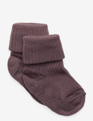 Wool rib baby socks - DARK PURPLE DOVE