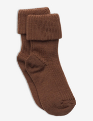 Wool rib baby socks - PEACAN PIE