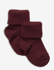 Wool rib baby socks - RED