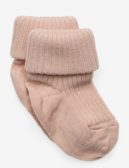 Wool rib baby socks - ROSE DUST