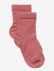 Wool rib socks - ROSE