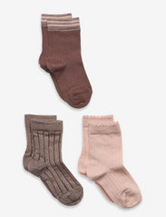 Abby 3-pack socks - BROWN SIEN
