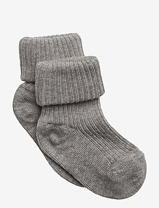 Cotton rib baby socks - chaussettes - 491/light grey