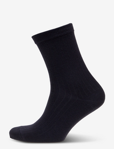 Wool rib socks - regular socks - dark navy