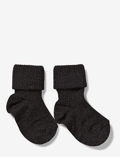Wool rib baby socks - vauvan sukat - anthracite