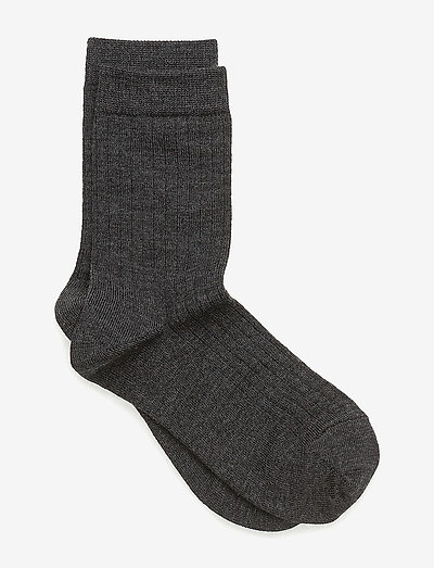 Wool rib socks - sukat - 497/dark grey