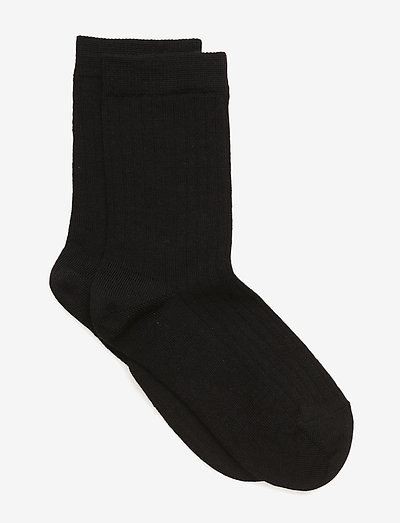 Wool rib socks - sukat - 8/black