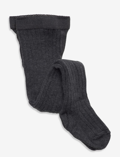 Cotton rib tights - strømper & undertøj - 497/dark grey