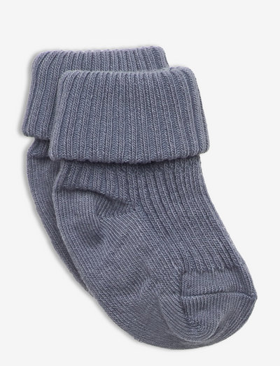 Cotton rib baby socks - sukat - stone blue