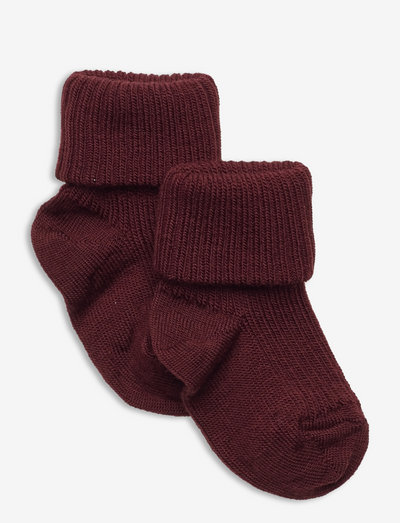 Wool rib baby socks - baby socks - red