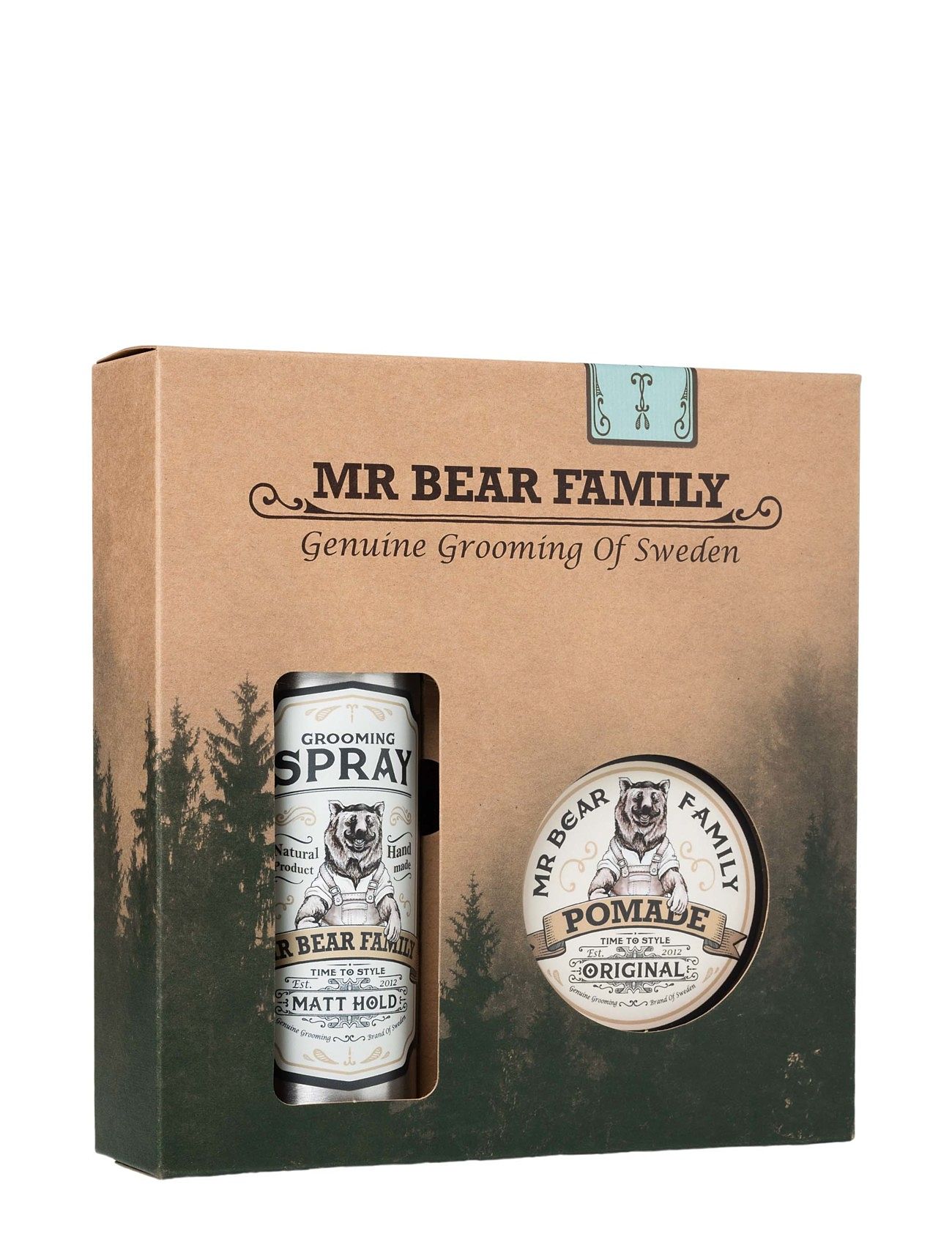 "Mr Bear Family" "Kit - Spray & Pomade Sweetwood Beauty Men Beard Mustache Wax Beardbalm Nude Mr