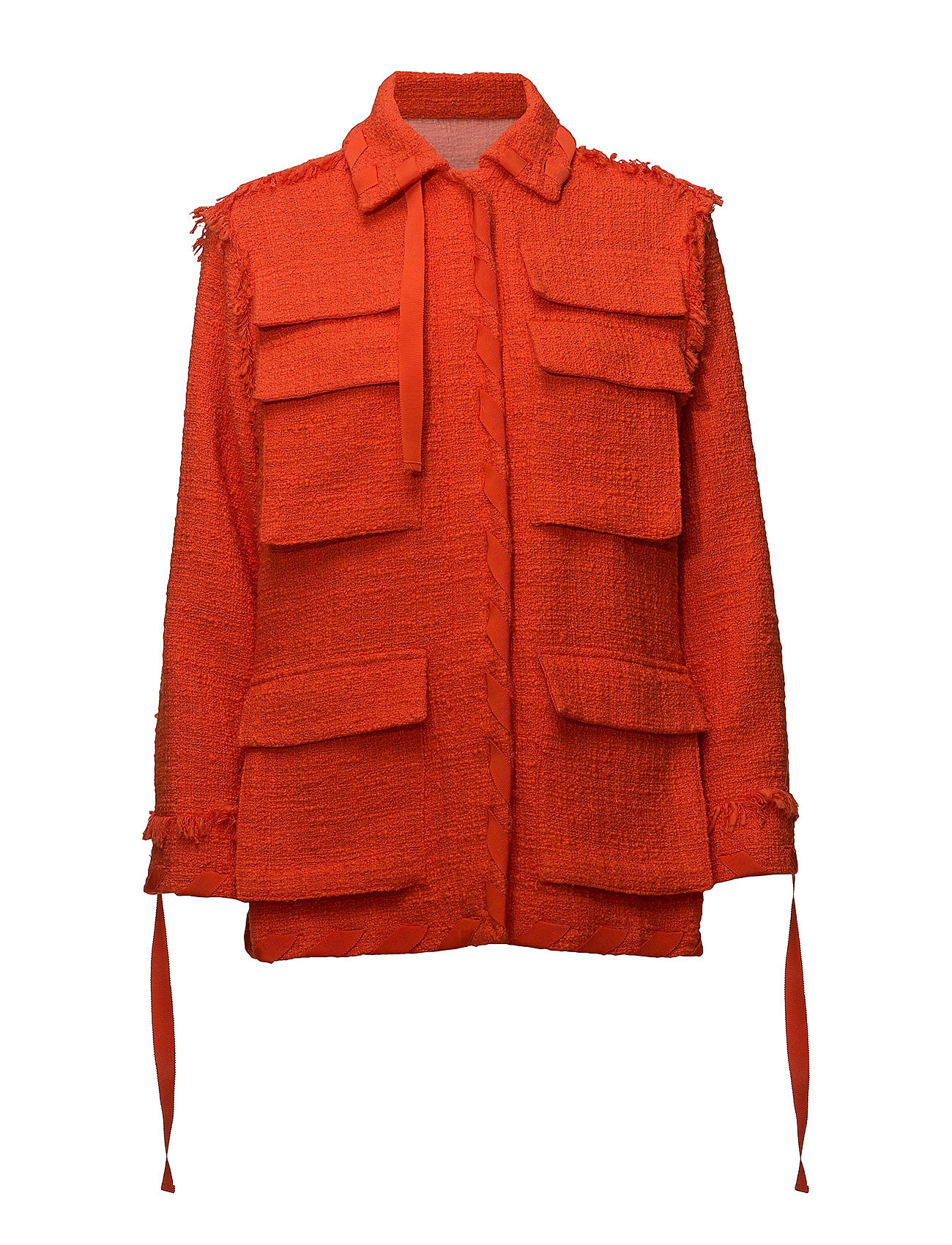 Jacket Boucle Gebreide Trui Oranje Msgm msgm kopen in de aanbieding