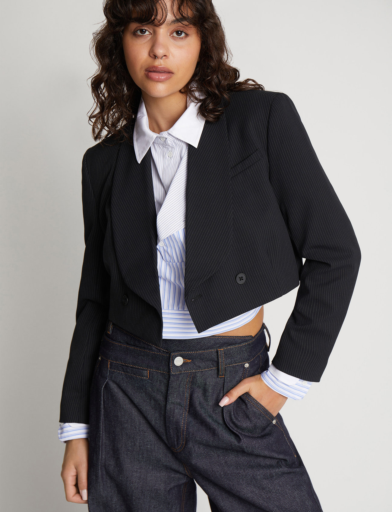 Munthe Silvie, 34, Black, Blazere > Cropped Blazere, Dame
