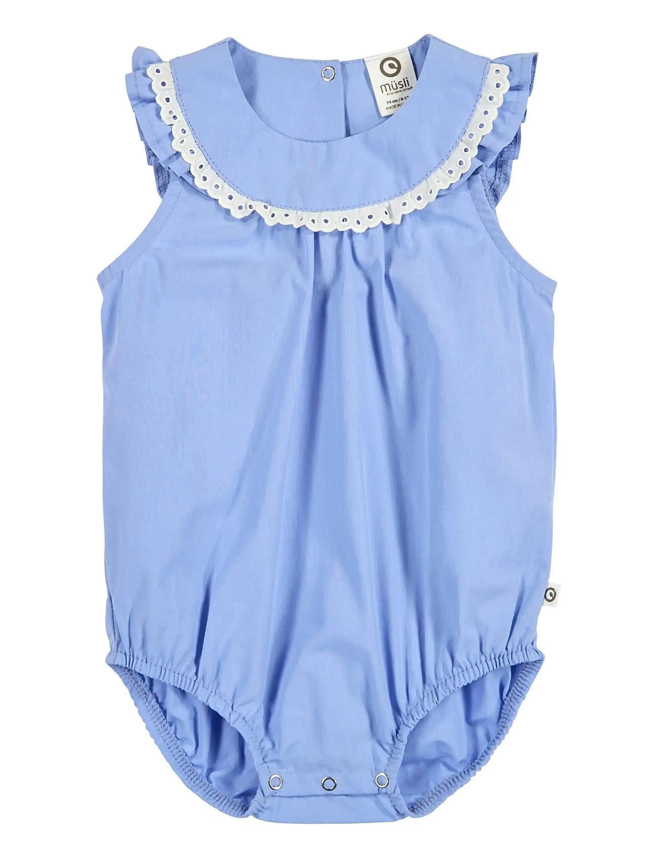 MÜSLI BY Grün Baumwolle Poplin Wide Fit S/S Body Blau - 68 - Kinder