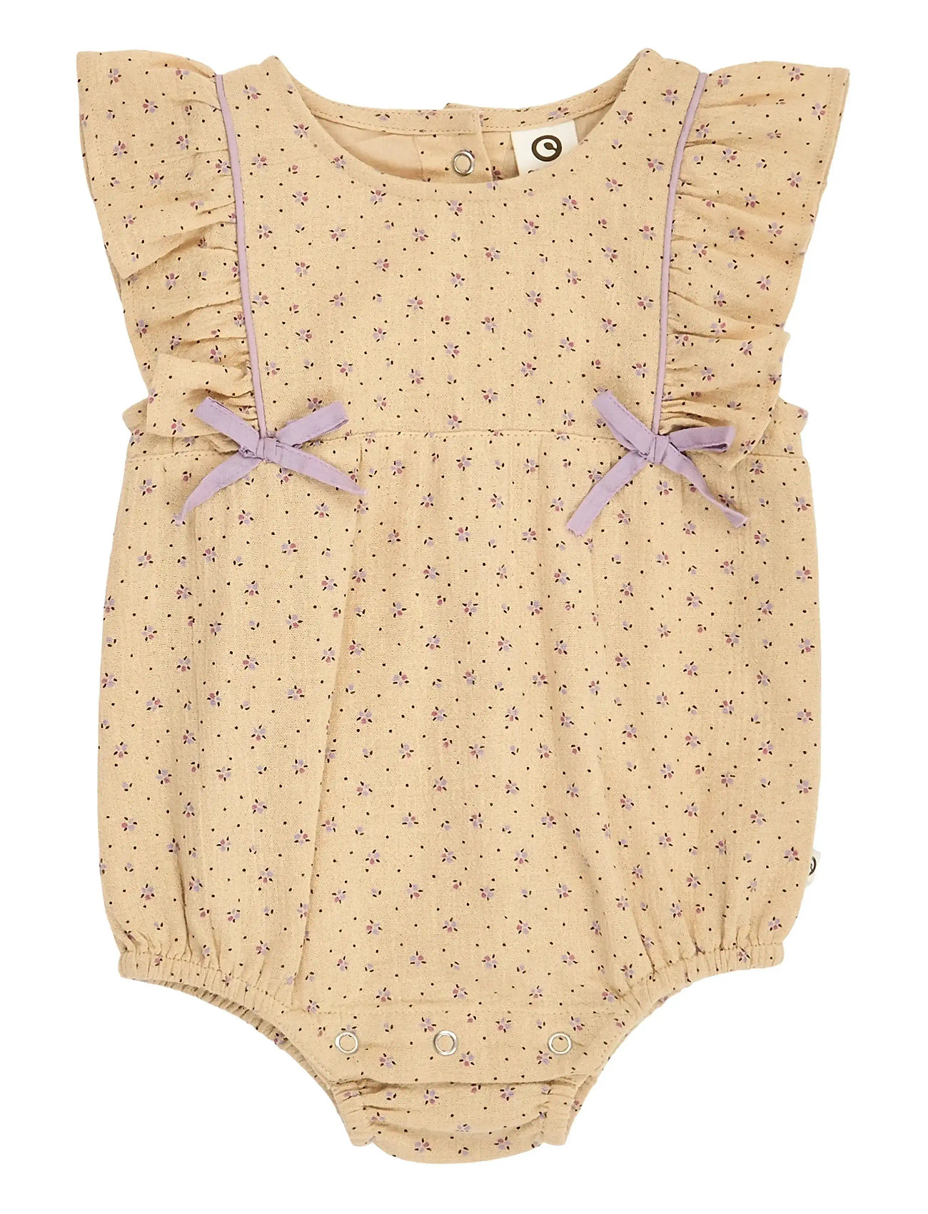 Müsli by Green Cotton Tulip Frill S/S Body, 92, Beige, Bodysuits > Kortærmede, Børn