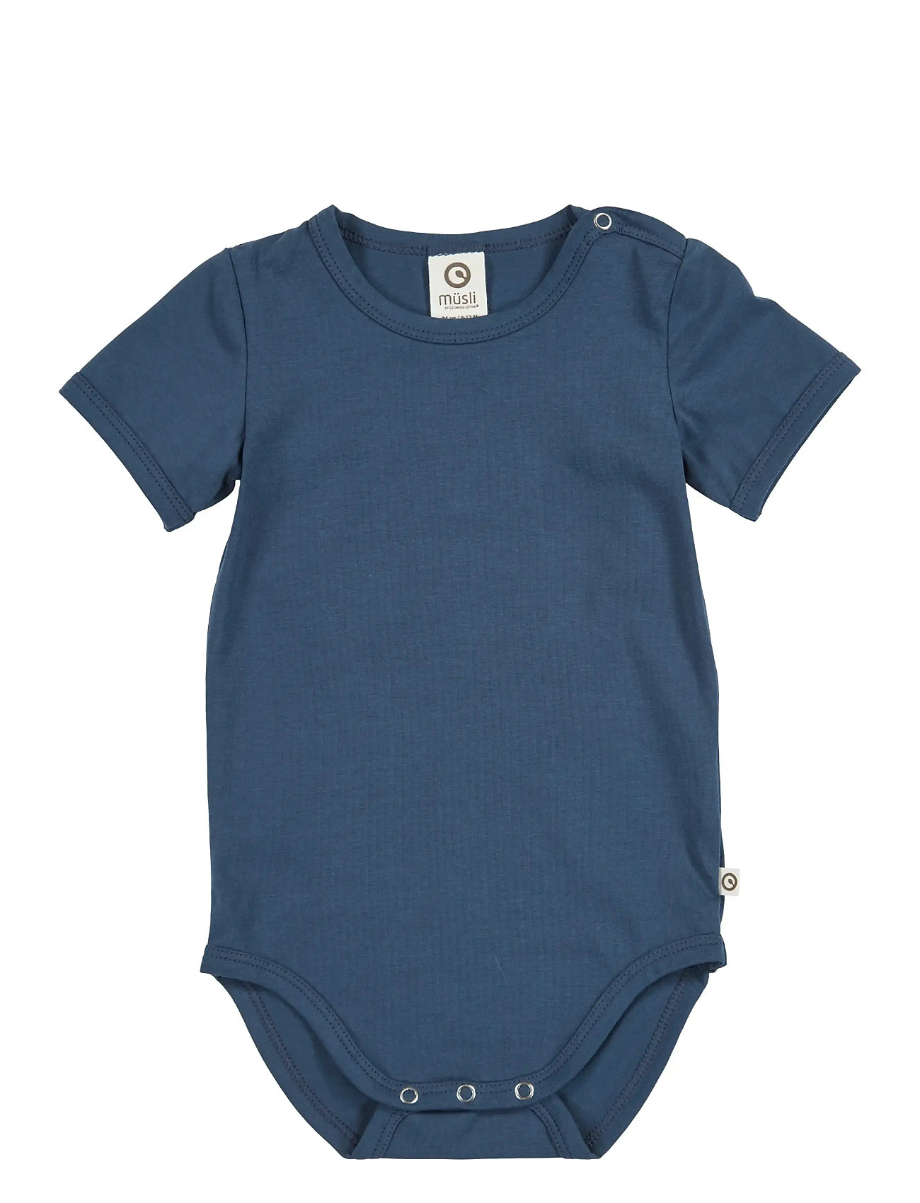 Müsli by Green Cotton Cozy Me S/S Body, 92, Blue, Kroppe > Kortærmede, Børn