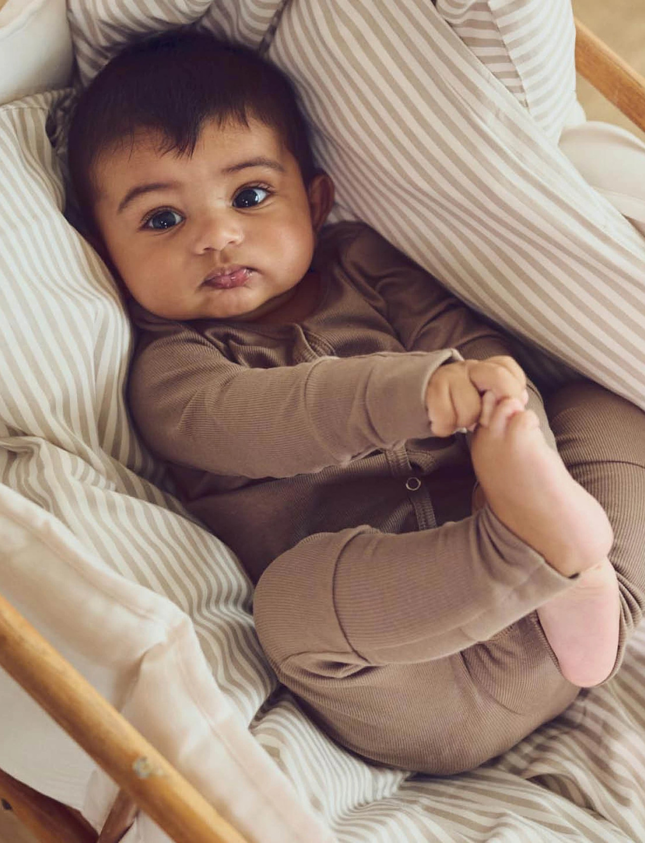 Müsli by Green Cotton Rib Bodysuit, 62, Brown, Bodysuits > Langærmede Bodysuits, Børn