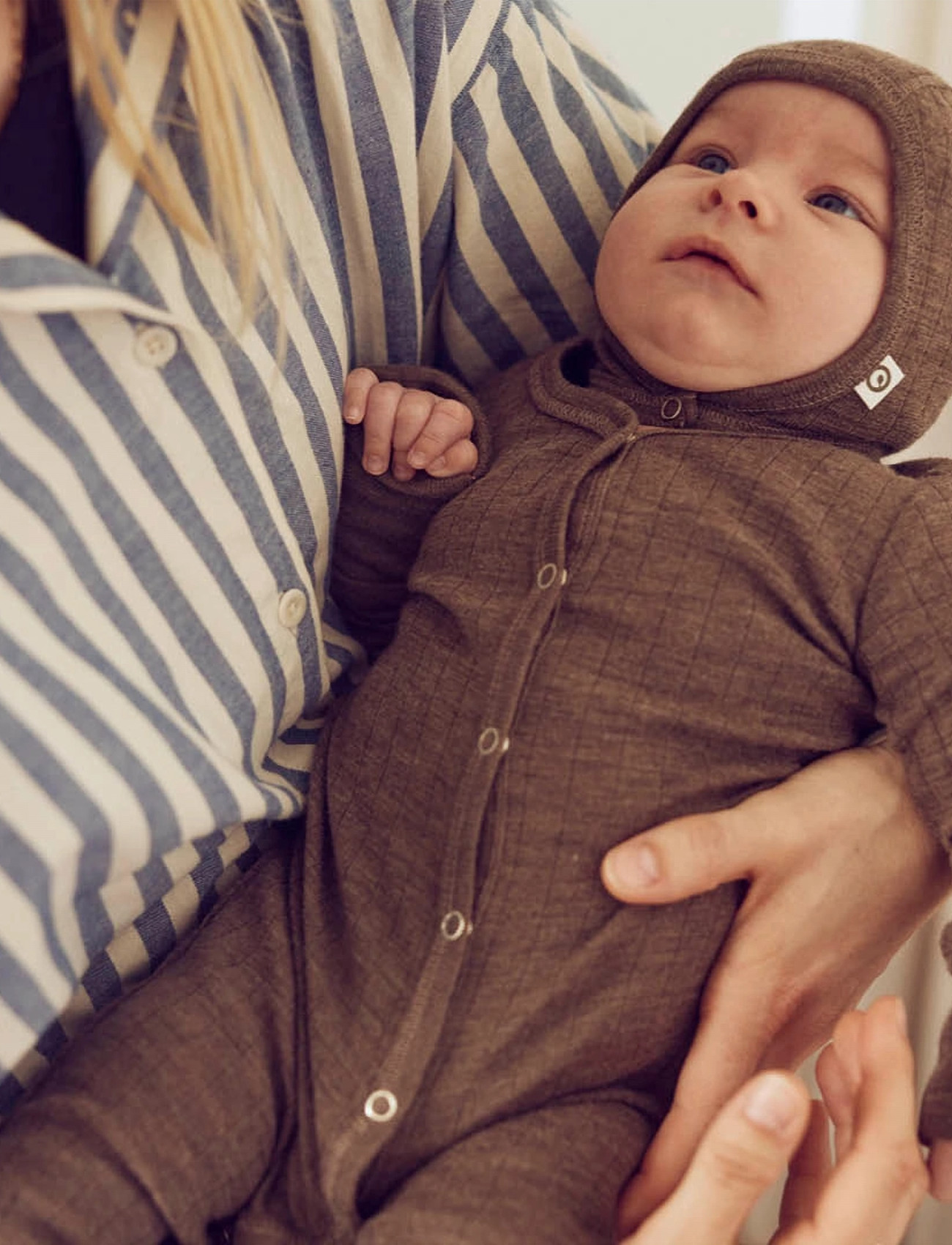 Müsli by Green Cotton Woolly Rib Bodysuit, 80, Brown, Bodysuits > Langærmede Bodysuits, Børn