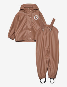 Rainwear set baby - vêtements de pluie doublés - brown sugar