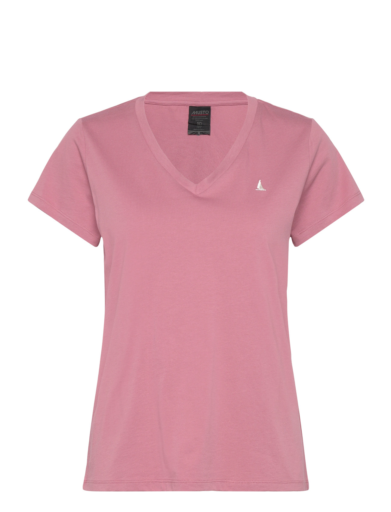 MUSTO W Original V Neck Ss Tee Pink - M - Damen