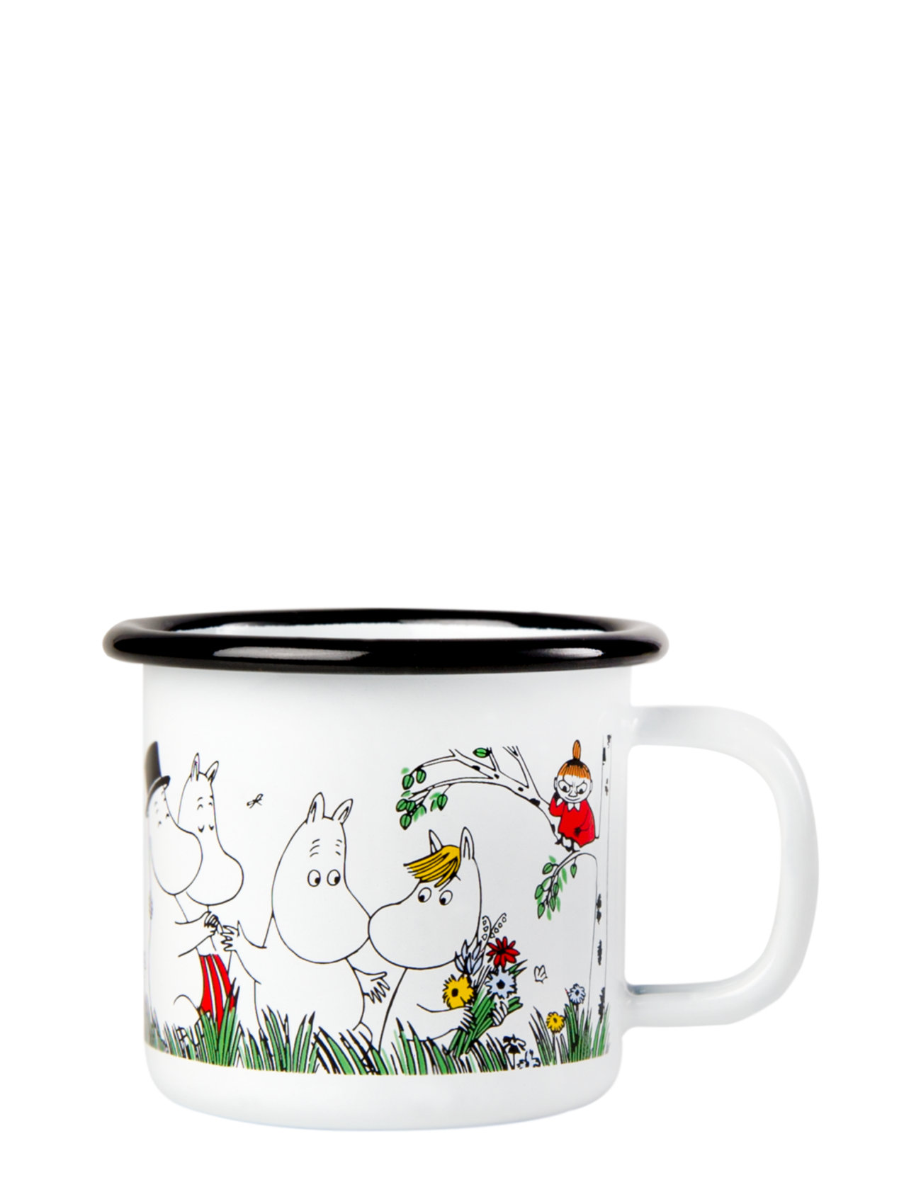 Moomin Enamel Mug 15Cl Happy Family Home Tableware Cups & Mugs Coffee Cups White Moomin