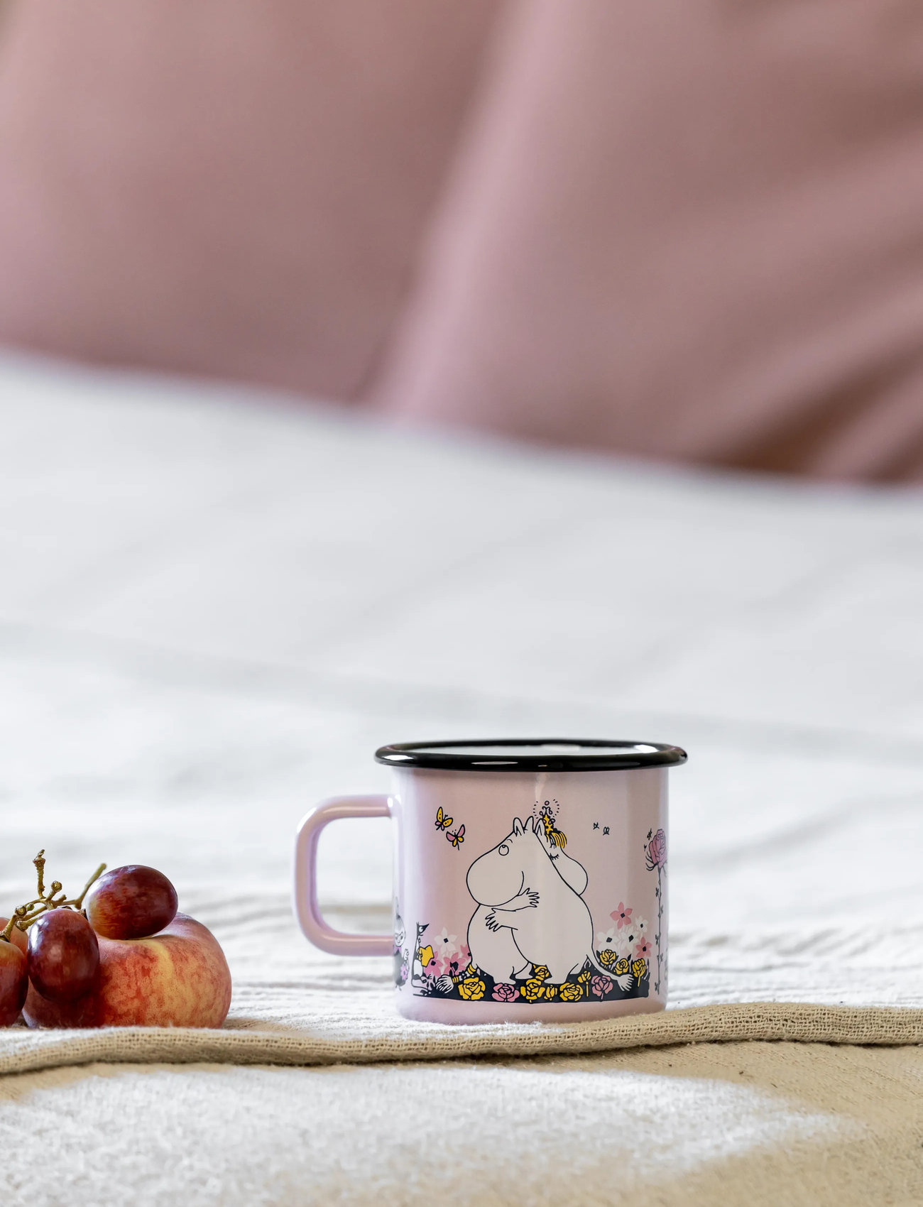 Muurla Moomin Enamel Mug 37Cl, 37 CL, Pink, Kopper & Krus > Kaffekopper, Unisex