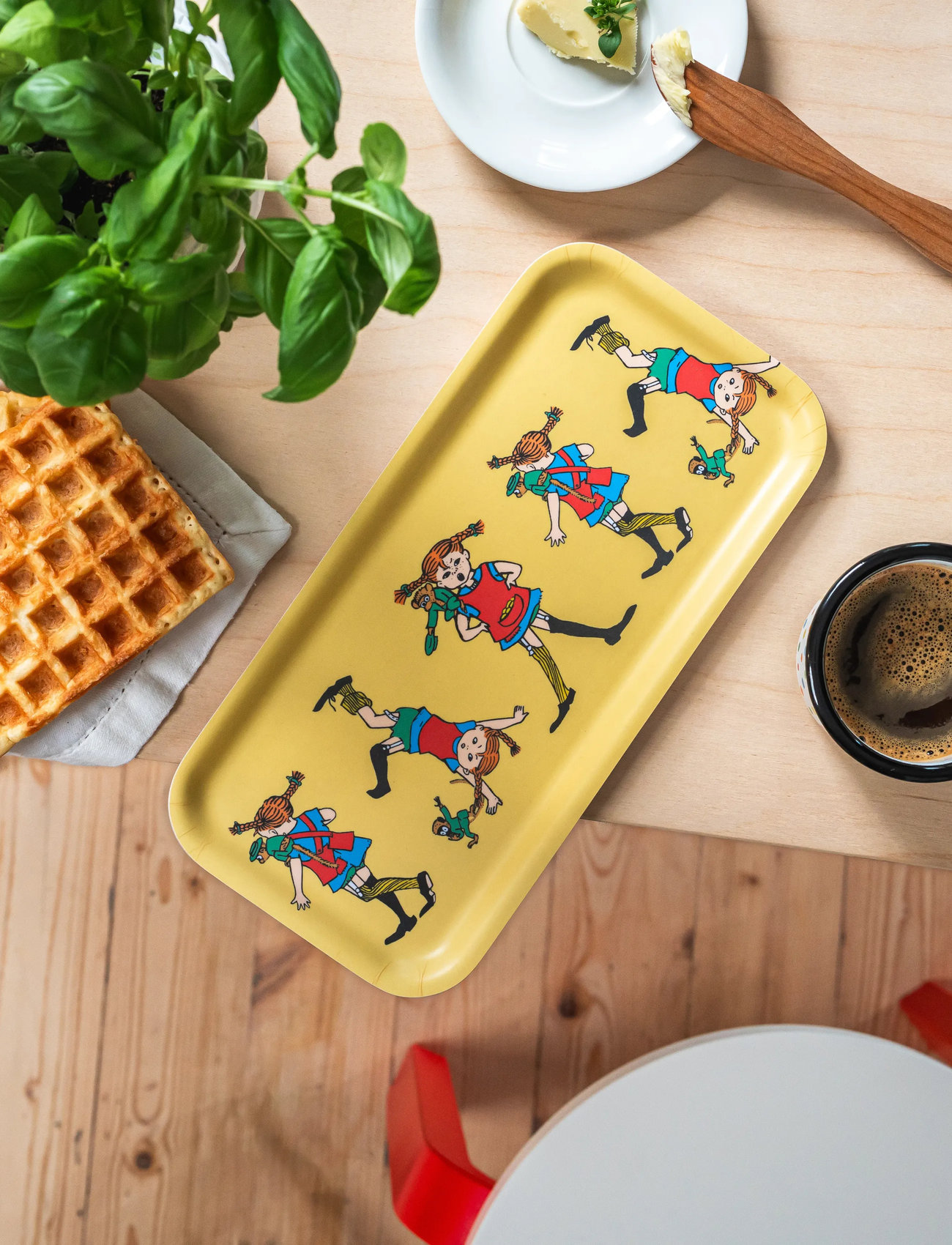 Muurla Tray 27X13cm Pippi Longstocking, 27X13 cm, Yellow, Baking & Cooking > Trays, Børn