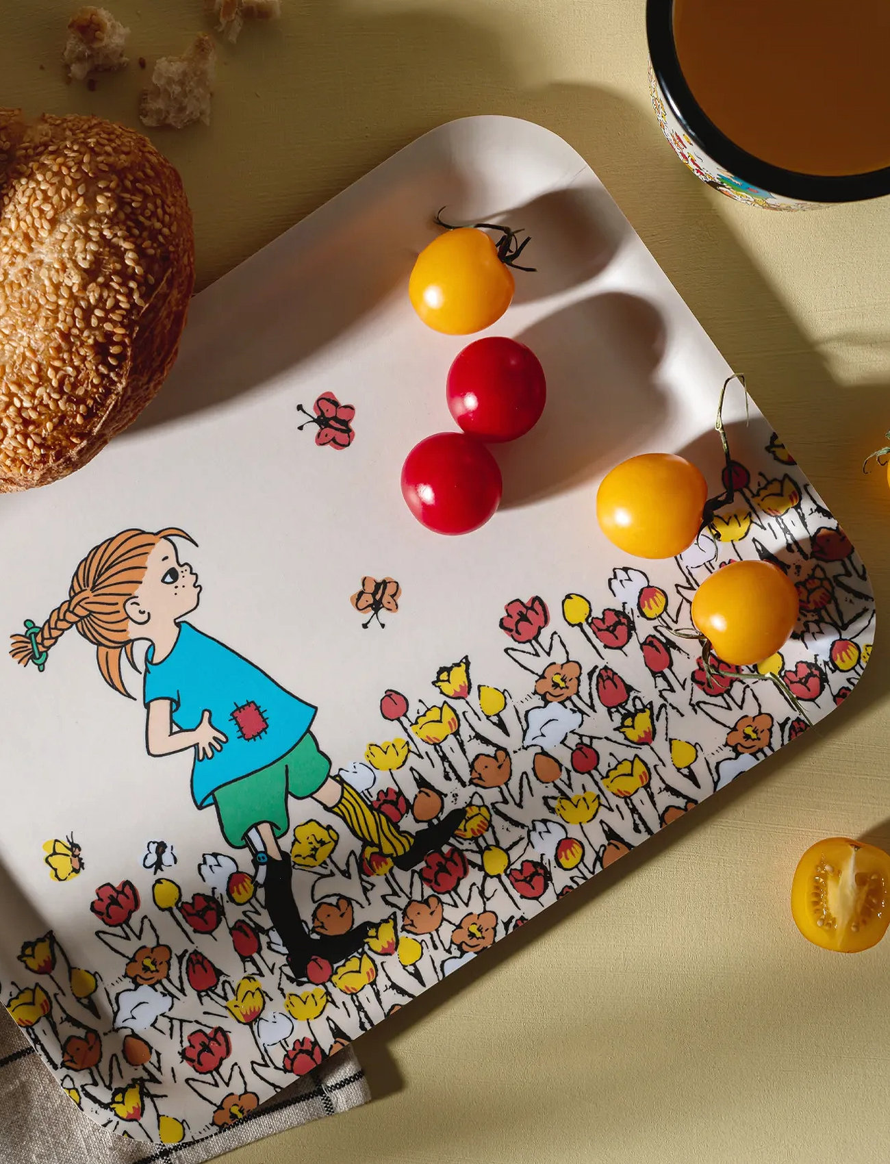 Muurla Pippi Tray Be More Pippi 27X20cm, 27X20 cm, Cream, Spisesteder Og Bordtilbehør > Bakker, Unisex