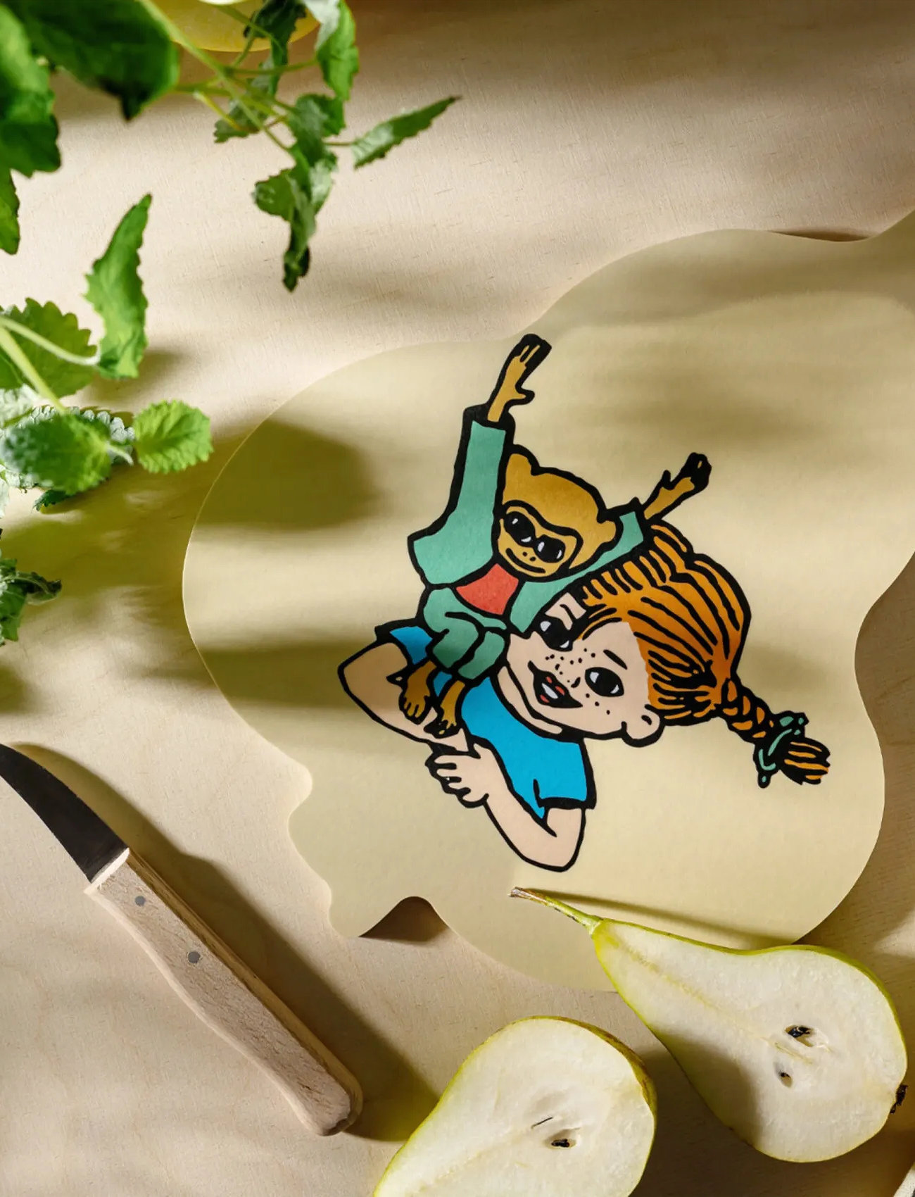 Muurla Pippi Chop & Serve Board Fruits 21X30cm, 21X30 cm, Multi/patterned, Baking & Cooking > Cutting Boards, Børn