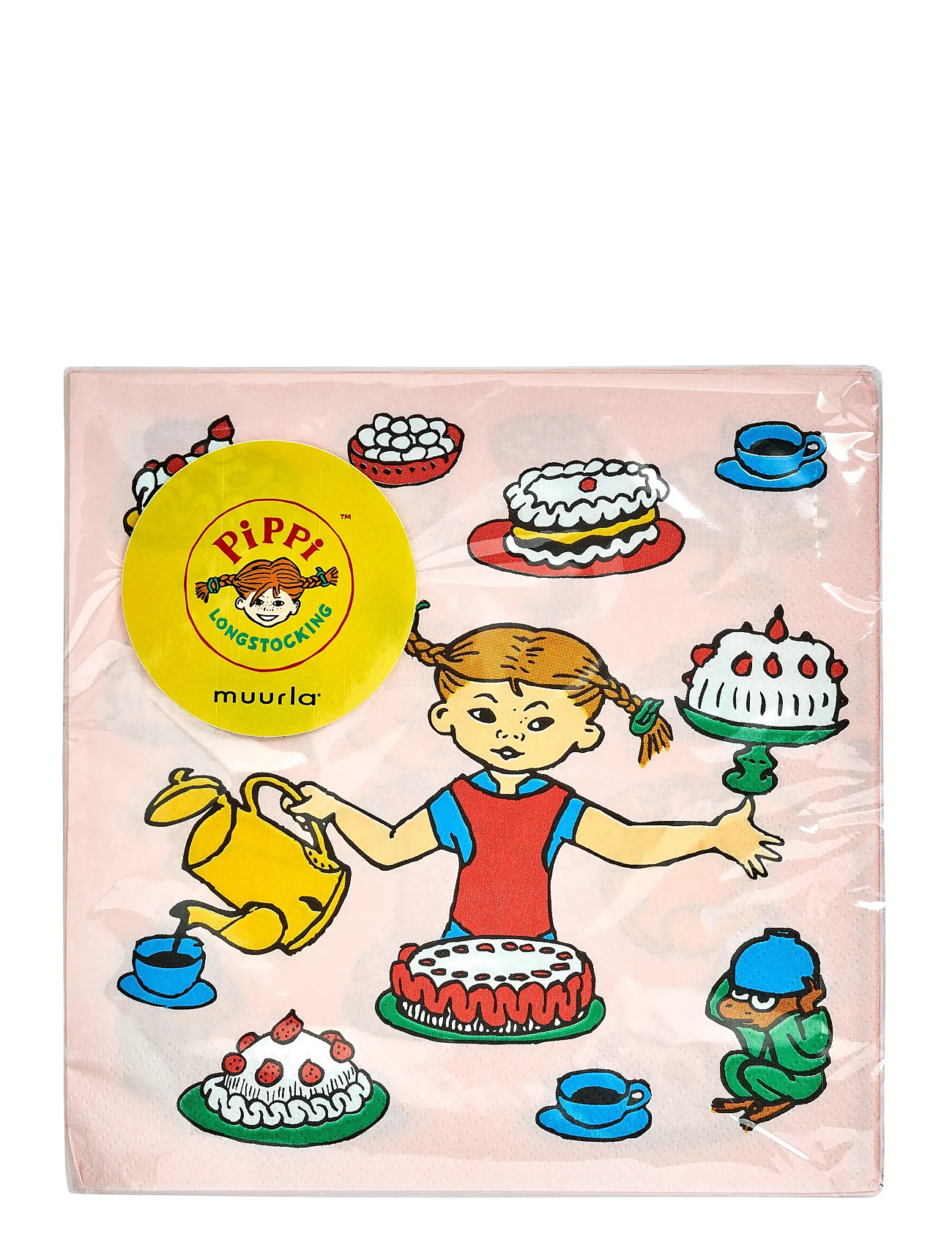 MUURLA Pippi Dinner Serviette Birthday Pink - 33X33CM - Kinder