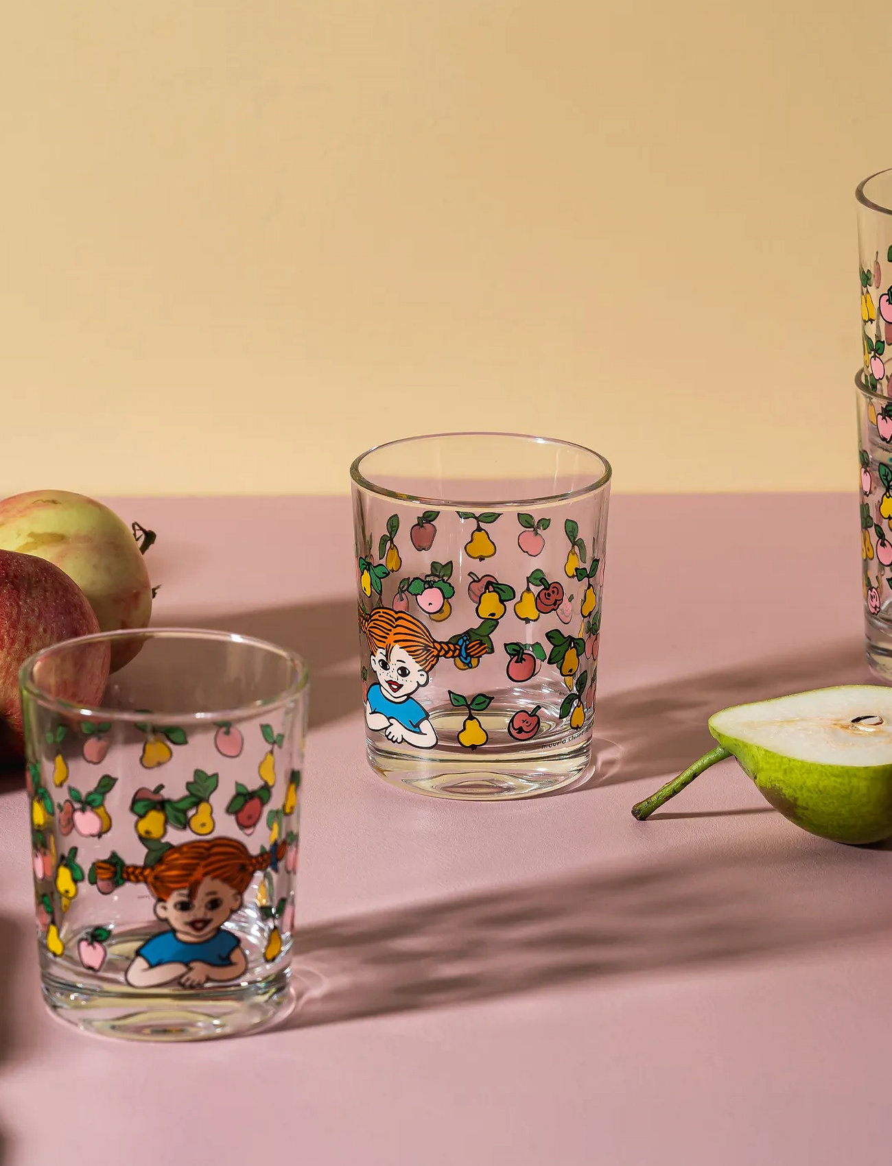 Muurla Pippi Drinking Glass Fruits 2Dl, 20 CL, Nude, Glas > Drikkeglas, Unisex